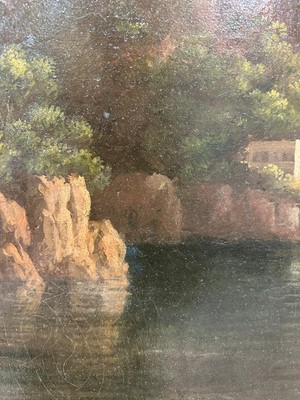 Lot 701 - Hellen Melville - A Rocky Italianate Landscape | oil