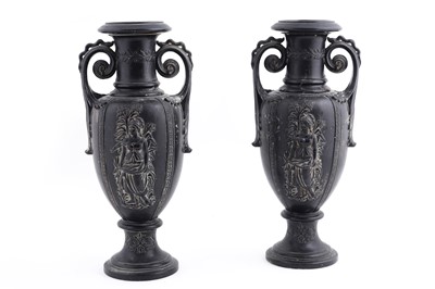 Lot 933 - Manor of Bernhard Bloch, Eichwald, Bohemia: a pair of 19th Century twin-handled vases