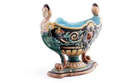 Lot 265 - A majolica table centrepiece