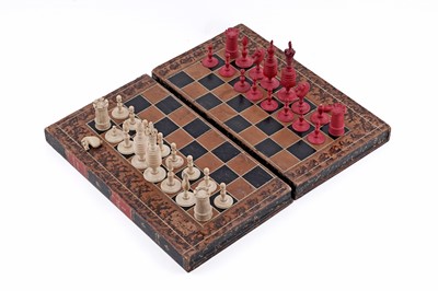 Lot 376 - A 19th Century carved and turned bone chess set; and other items