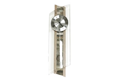 Lot 115 - A contemporary glass and hardwood wall clock