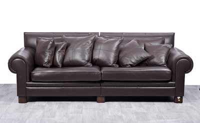 Lot 61 - Duresta: a brown leather sofa