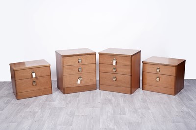 Lot 65 - Stag: two pairs of ‘Cantata’ range teak bedside cabinets