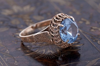 Lot 58 - A 1970's blue spinel ring
