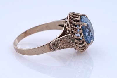 Lot 58 - A 1970's blue spinel ring