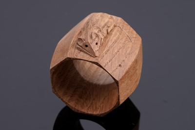 Lot 224 - Robert ‘Mouseman’ Thompson: an oak napkin ring of octagonal form