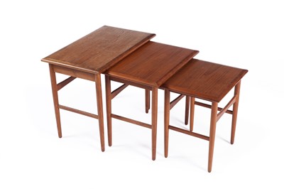 Lot 543 - Malcolm David Walker for Dalescraft: a teak nest of three tables