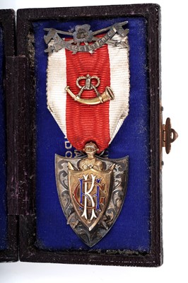 Lot 105 - Two silver masonic jewels; and a bronze medallion