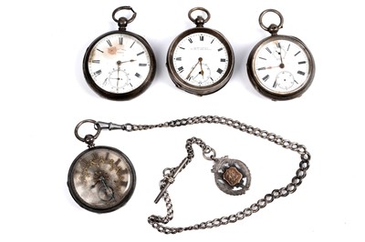Lot 318 - Four antique silver-cased pocket watches including: one by John Peet of Wigton