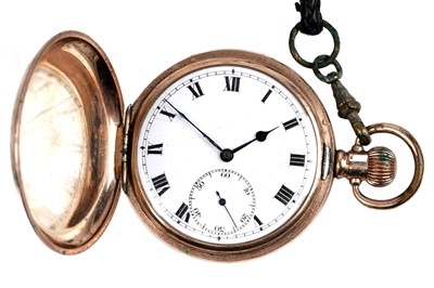Lot 297 - A 1920's Rolex gold-plated hunter pocket watch