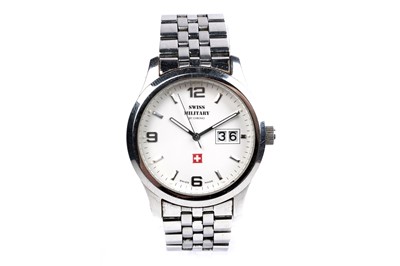 Lot 268 - A Chrono Swiss Military stainless-steel wristwatch