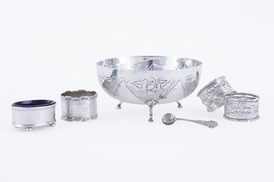 Lot 357 - A Continental 830 standard silver bowl; and other silver items