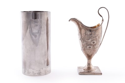 Lot 116 - A rare George III silver cream jug; and a contemporary silver hand-made vase