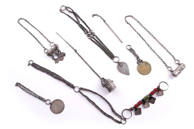 Lot 209 - Omani silver jewellery including kohl pots