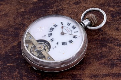 Lot 373 - An early 20th Century Hebdomas patent 8-day silver cased pocket watch
