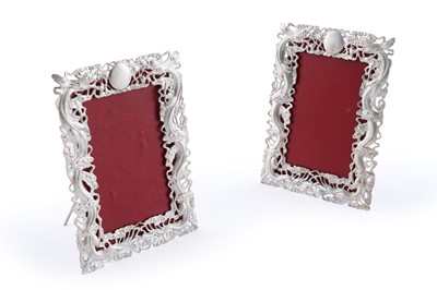 Lot 36 - A pair of late 19th Century Chinese silver photograph frames