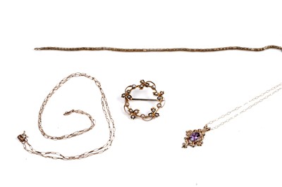 Lot 222 - Edwardian style gold jewellery