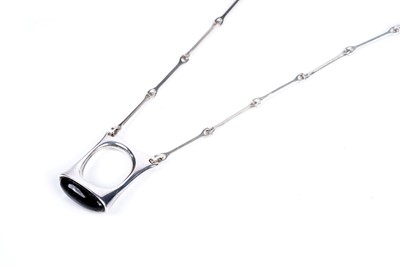 Lot 107 - A Lapponia of Finland Modernist feldspar and silver necklace