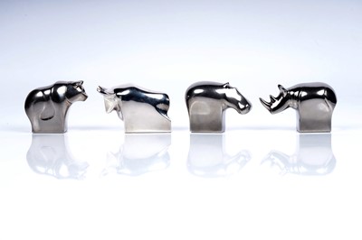 Lot 397 - Four Dansk metal paperweights