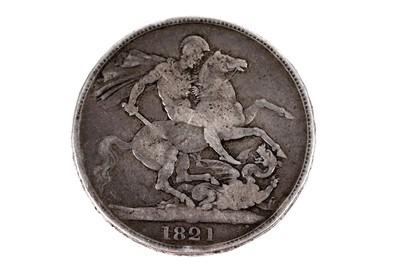 Lot 71 - A George III 1821 crown; and three Victoria crowns