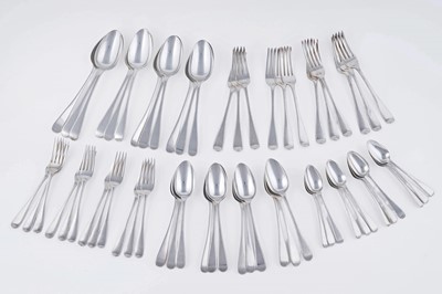 Lot 198 - A William IV harlequin canteen of antique silver and other flatware