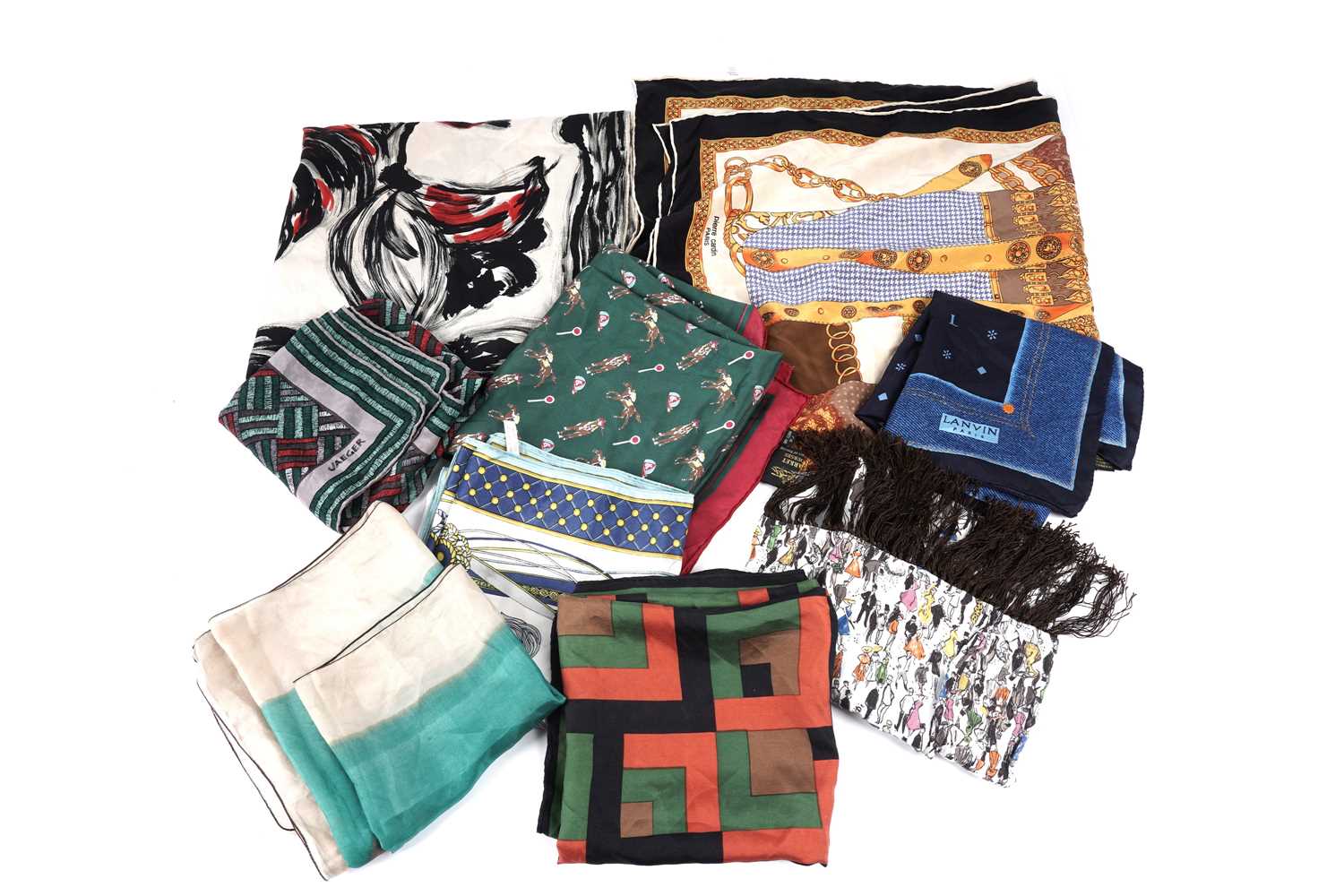 Lot 225 - A group of designer scarves including: Givenchy