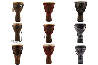 Lot 305 - Nine various Djembe