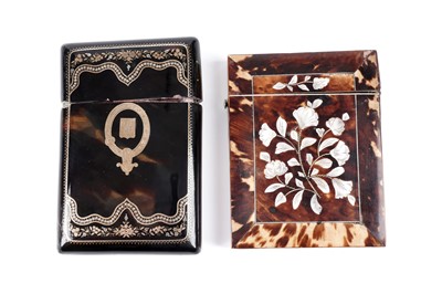 Lot 209 - Two 19th-century tortoise-shell card cases
