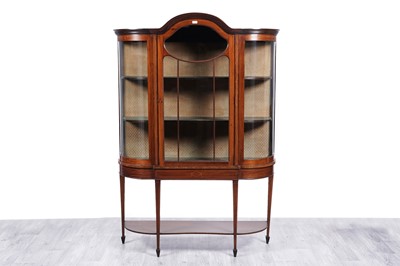Lot 12 - An elegant Edwardian inlaid mahogany display cabinet