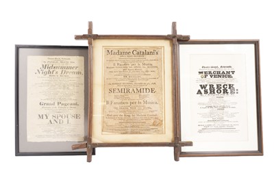 Lot 160 - A collection of three framed 19th Century playbills