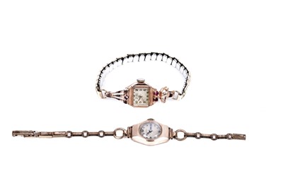 Lot 350 - Two 1940's lady's gold cocktail watches