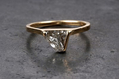 Lot 624 - A fancy-cut solitaire diamond ring