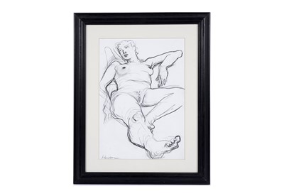 Lot 608 - Peter Howson - Female life study, reclined | charcoal