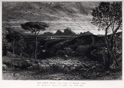 Lot 703 - Samuel Palmer - Opening the Fold, or Early Morning | etching