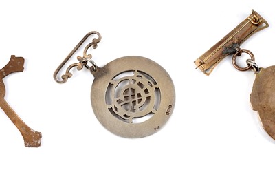 Lot 37 - A collection of silver, gold and silver plated medals, fobs and badges
