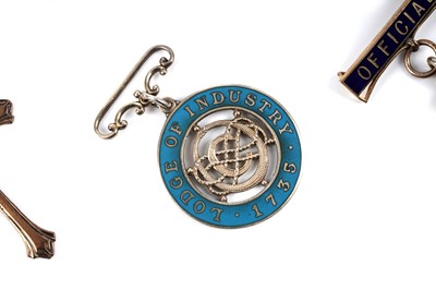Lot 37 - A collection of silver, gold and silver plated medals, fobs and badges
