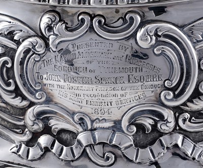 Lot 117 - Freedom of the Borough of Tynemouth casket presented to John Foster Spence