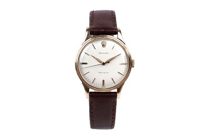 Lot 417 - Rolex Precision: a 9ct yellow gold cased manual wind wristwatch