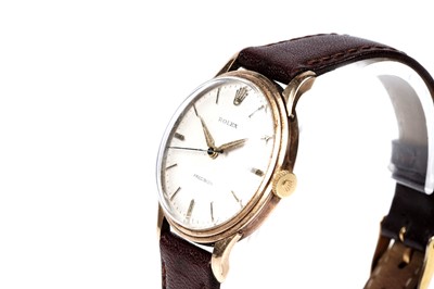 Lot 417 - Rolex Precision: a 9ct yellow gold cased manual wind wristwatch