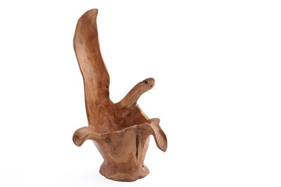 Lot 144 - An abstract carved rootwood vase/fruit bowl