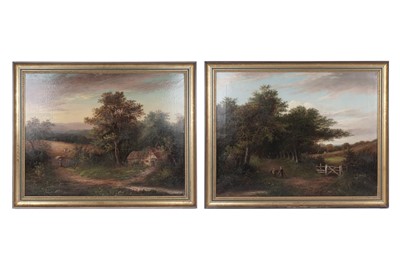 Lot 13 - William Yates - A pair of rural British landscapes with figures | oils