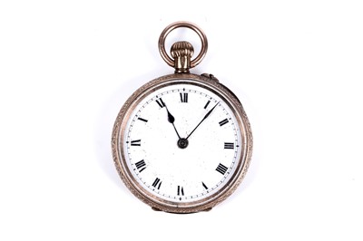 Lot 375 - A lady's 9ct gold cased fob watch
