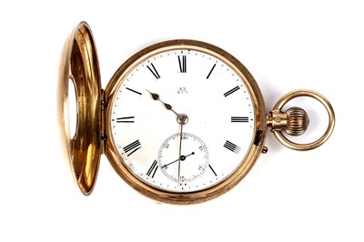 Lot 463 - An 18ct yellow gold cased half-hunter pocket watch