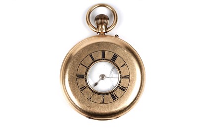 Lot 463 - An 18ct yellow gold cased half-hunter pocket watch