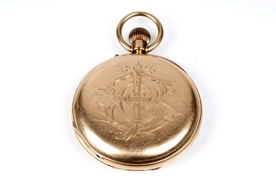 Lot 463 - An 18ct yellow gold cased half-hunter pocket watch