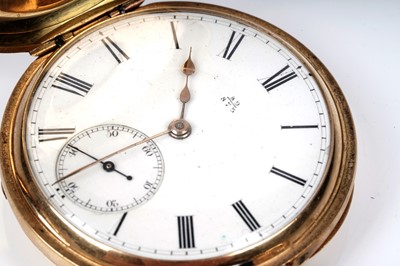 Lot 463 - An 18ct yellow gold cased half-hunter pocket watch