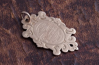 Lot 32 - A Victorian 9ct rose gold Wooler Pigeon Club Annual Meeting 8th Feb 1877