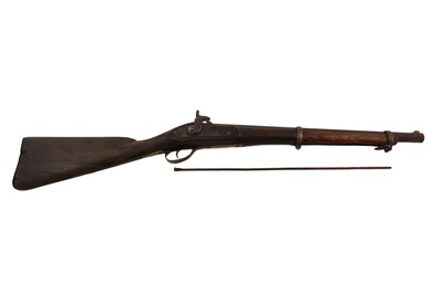 Lot 108 - A collection of three 19th Century muzzle loading, banded percussion rifles