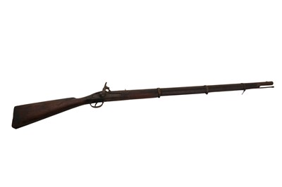 Lot 109 - A collection of three 19th Century muzzle loading, banded percussion rifles