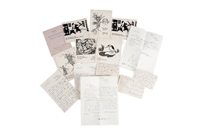 Lot 813 - Arthur Rackham signed manuscript letters and postcards with sketches